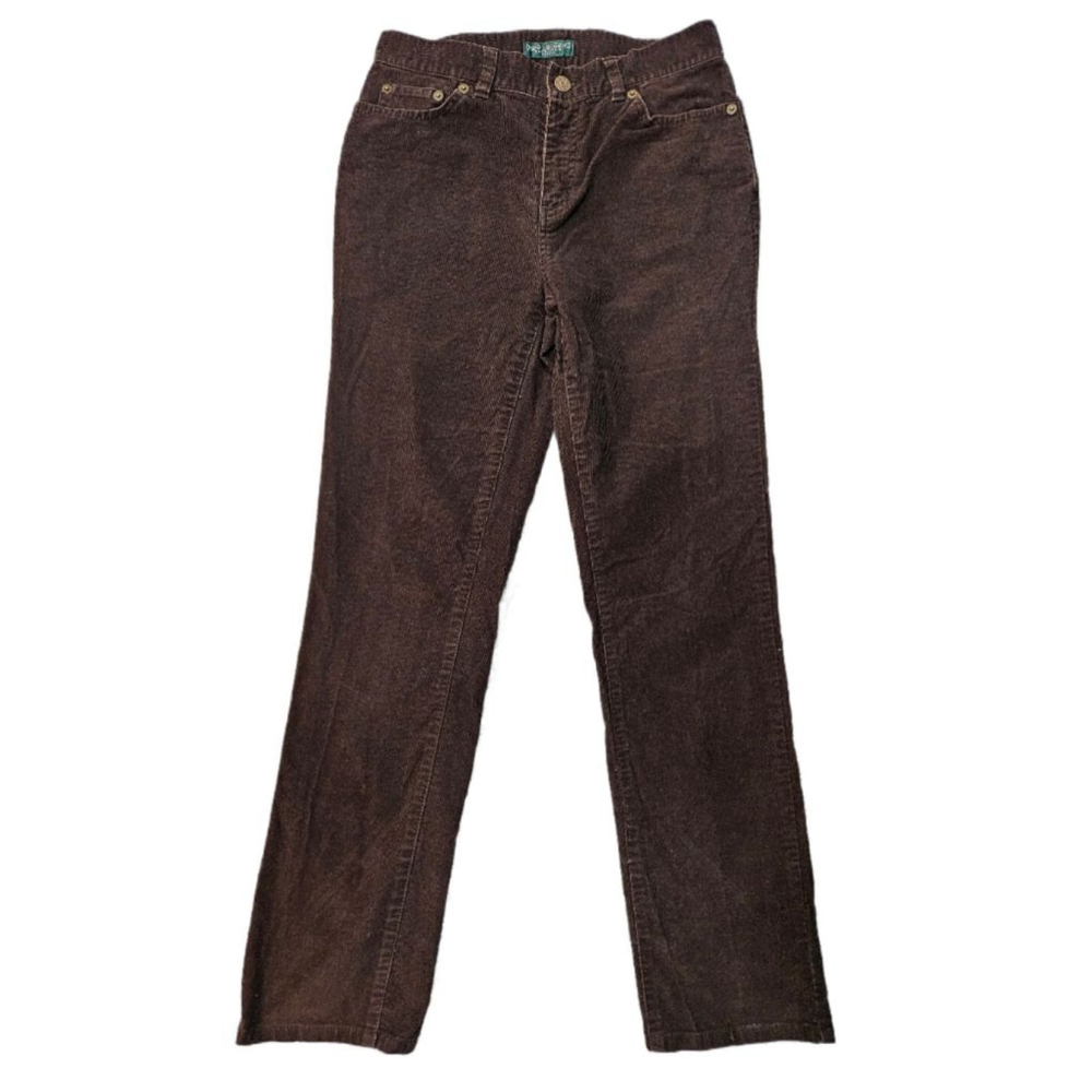 Women's Lauren Jeans Company Ralph Lauren Corduroy Pants Size 2P in Brown